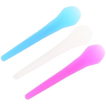 Homoyoyo Juego de 3 brochas de silicona para mascarillas faciales – Aplicador suave y agradable a la piel para máscaras de barro, máscaras de arcilla y cremas para tratamientos de spa en casa y