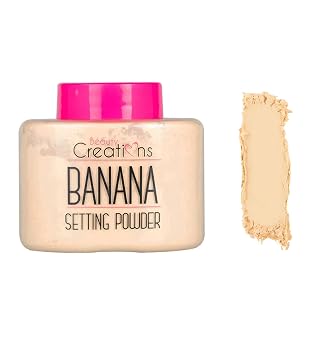 Beauty Creations Banana Setting - Polvo suelto que minimiza los poros y las líneas finas, acabado mate, maquillaje facial natural de larga duración