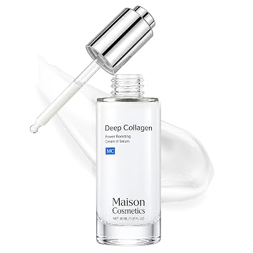 Maison Cosmetics - Suero de colágeno profundo, suero coreano de colágeno Volufiline para el cuidado de la piel con colágeno hidrolizado, hidratante coreano para piel madura (1.01 fl oz/30ml)