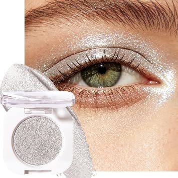 Paleta de sombras de ojos con purpurina plateada, ligera y mezclable, sombra de ojos en crema para mujeres mayores, resaltador, maquillaje, ideal para viajes, mini sombras metálicas para Ojos