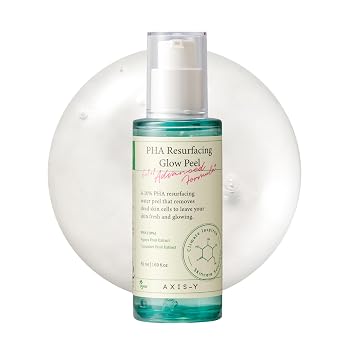 AXIS-Y PHA Resurfacing Glow Peel – 10% PHA Extracto de fruta de gel suave exfoliante de poros minimizador de poros para la cara – Cuidado de la piel coreano vegano de vidrio para la piel (1.69 onzas líquidas)