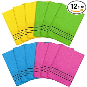 Tatuo - Paquete de 12 manoplas exfoliantes coreanas, exfoliante corporal, 8
