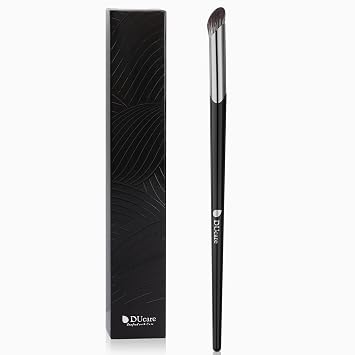 DUcare Cepillo de contorno de nariz, pincel corrector en ángulo debajo de los ojos, pequeño cepillo de maquillaje debajo de los ojos para ojeras, hinchazón, cara hinchada, cejas y ojos (V02 Mini