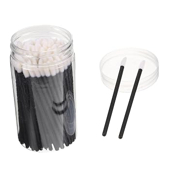 100 brochas desechables para lápiz labial, accesorios de maquillaje negros para una aplicación de color suave y líneas precisas de labios, prácticas varitas de brillo de labios de un solo uso
