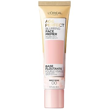 L'Oreal Paris Age Perfect Base de maquillaje difuminadora facial infundida con suero cuidador que suaviza líneas y poros