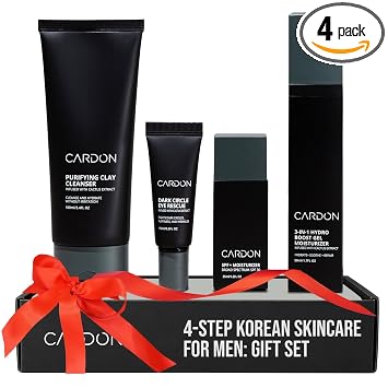 Set de Regalo de Cuidado de la Piel para Hombre Edición Limitada, Rutina de Cuidado de la Piel Antienvejecimiento Coreana Cardon, a Base de Cactus, Para Todo Tipo de Piel, Limpiador Facial, Hidratante