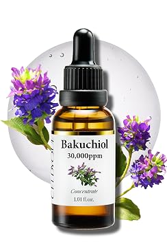 Concentrado de Bakuchiol Coreano para Mezclar DIY Suero 30,000 ppm - Alternativa de Retinol de Alta Potencia | Reducción de Arrugas, Reafirmante y Suavizante de la Piel - Antienvejecimiento para Piel
