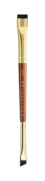 Serie Desert Oak Pincel delineador de precisión delgado de doble punta - Puntas angulares y cóncavas para líneas aladas/delineado preciso, compatible con delineador en gel y líquido, mango Ebana (161