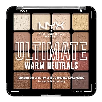 NYX PROFESSIONAL MAKEUP, Paleta de sombras definitiva, paleta de sombras de ojos, neutros cálidos