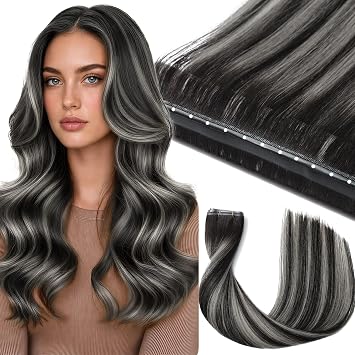 Lacer Cabello humano gris de las extensiones del cabello de la trama de la
