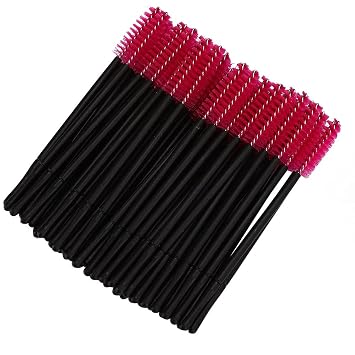 RiToEasysports Juego de 100 brochas desechables para pestañas, aplicadores de rímel, fáciles de usar para maquillaje para entusiastas del maquillaje y profesionales del plástico + rosa/azul/azul/negro
