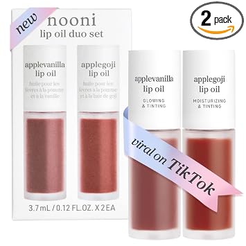 NOONI Juego de aceite de labios coreano - Applevanilla & Applegoji - Brillo
