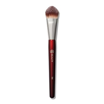 BK BEAUTY Brocha de doble cara 114 – Corrector de precisión y cepillo de maquillaje en polvo para debajo de los ojos, manchas y retoques, cerdas veganas suaves