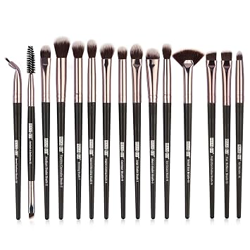 JewelryWe Juego de brochas de maquillaje 15 Uds. Profesional Sintético Ojo Cara Cepillo Cosmético Kit de Cepillo para Crema