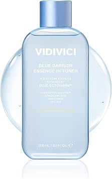 VIDIVICI Blue Barrier Essence in Toner, 7.03 onzas líquidas, control de sebo de zinc PCA y ácido hialurónico, tóner facial hidratante sin fragancia, todo tipo de piel, cuidado de la piel coreano