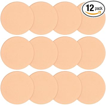 12 esponjas de maquillaje redondas desnudas, esponjas de maquillaje planas, esponja cosmética suave, base de ojos, almohadillas de maquillaje de belleza para mujeres, mujeres, todo tipo de