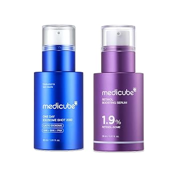 medicube Pore Refine & Retinol Boosting Serum Duo: Zero Exosome 2000 y suero potenciador de retinol | Refina y potencia para una piel más clara y firme | Cuidado de la piel coreano, set de cuidado de la piel, regalo para mujeres