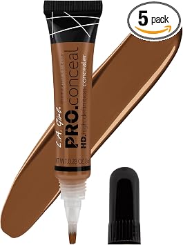 L.A. Girl Corrector Pro Conceal HD, castaño, 0.28 onzas (paquete de 5)