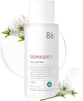 Tóner Zeroca 86 | Tóner coreano para pieles sensibles y propensas al acné | Ligero, de absorción rápida, control de aceite, refinación de poros, alivio del enrojecimiento, sin fragancia, 6.76 onzas líquidas 6.8 fl oz