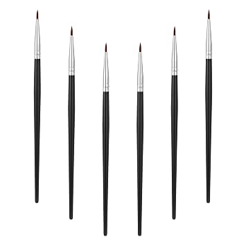 Paquete de 6 pinceles delineadores de ojos de punta fina, pincel portátil para base de gel de ojos, cepillo de base de gel para ojos, activado por agua, varitas para aplicar con precisión gel y polvo húmedo para mujeres