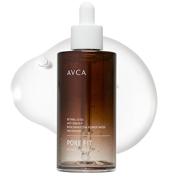 AVCA Suero de retinol para apretar poros, 3.4 fl oz (3.38 onzas líquidas), control de aceite de niacinamida, minimiza el aspecto de los poros para pieles grasas/mixtas, ligero K-Beauty