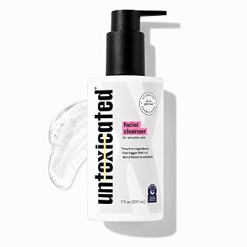 Untoxicated Limpiador facial suave e hidratante para pieles sensibles, ceramidas, ácido hialurónico y glicerina, sin irritantes comunes, sin espuma, sin jabón, sin fragancia, 7 onzas