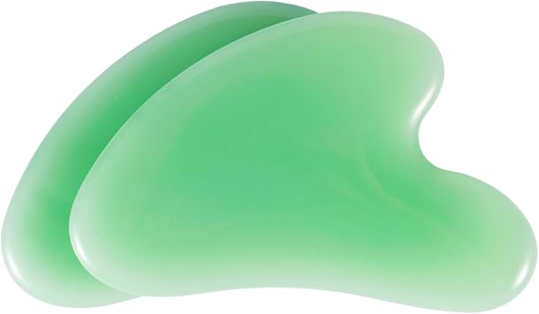 Juego de 2 tablas de masaje manual de jade gua sha para cara y cuerpo, para esculpir la línea de la mandíbula y eliminar la hinchazón, aliviar la tensión, enrojecimiento, cuidado diario de la piel
