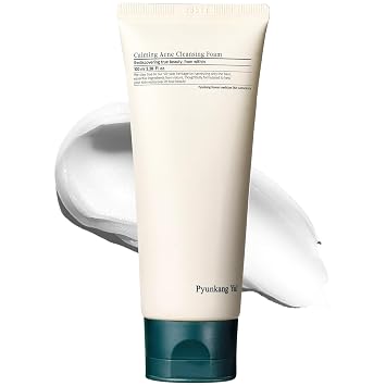 Pyunkang Yul PKY - Espuma limpiadora calmante, fórmula de pH bajo, lavado/limpiador facial con hamamelis, AHA para control de aceite, Cica, extracto de árbol de té, reposición rápida de humedad, 3.38 onzas líquidas