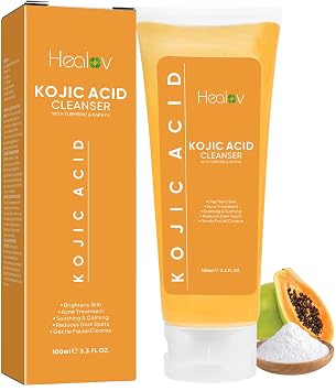 Jabón de ácido kójico para hiperpigmentación – Jabón facial y corporal de papaya kójica que ilumina la piel – Jabón de manchas oscuras reduce el acné, cicatrices y unifica el tono de la piel – Limpiador facial de cúrcuma para un aspecto más brillante y bri