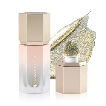 Color Nymph Resaltador líquido de gel para rostro, ojo y cuerpo, maquillaje camaleón brillo resaltador brillo resaltadores maquillaje con punta de esponja para niñas maquillaje resplandor - 04 # dorado