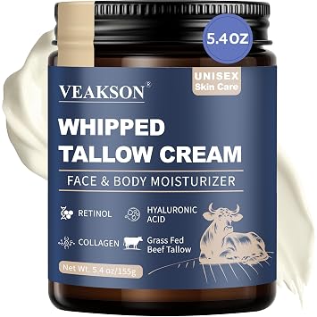 Sarga de ternera para la piel, sarga de carne batida alimentada con pasto y bálsamo de miel con retinol antienvejecimiento, colágeno, ácido hialurónico para cara y cuerpo, crema hidratante facial para