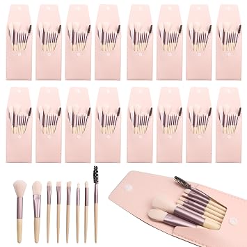 Juego de 16 brochas de maquillaje de viaje con bolsa, color