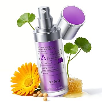 NING DERMOLOGIE Suero de retinol suave para la cara, antienvejecimiento, retinol estimulante de la piel, sueros faciales coreanos con péptidos colágeno para mujeres sensibles principiantes cuidado de
