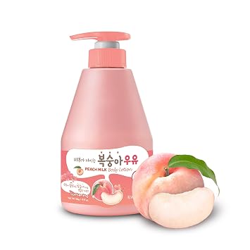 Loción corporal de leche de melocotón WELCOS KWAILNARA – Loción corporal coreana para una piel suave y tersa 560 g / 19.75 Fl. Oz