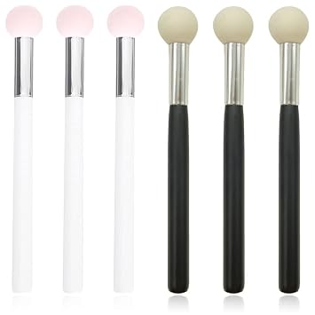 minkissy Esponja de maquillaje Esponja de hongos Aplicador de maquillaje con mango Esponja Aplicadores de sombra de ojos Maquillaje Sombra de ojos Cepillo de esponja de maquillaje Brocha de sombra de ojos Cepillos de sombra de