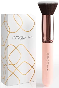 Juego de brochas de maquillaje de belleza, kit de 3 piezas, brochas faciales, base líquida, corrector, rubor, mezcla de colorete, incluye kabuki de parte superior plana, esponja para licuadora