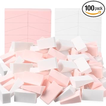 TecUnite 100pcs maquillaje esponja cosmética látex libre cuña a granel