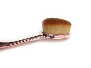 iBeauty™ Pinceles para contorno de maquillaje FaceWand Mermaid Oval Soft Rose Gold– FB1011 (polvo) libre de crueldad animal – apto para veganos