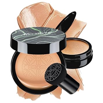 Crema CC Mushroom Head Air Cushion - Crema BB para Maquillaje Facial, Base para Piel Madura Hidratante, Corrector Iluminador de Larga Duración, Tono de Piel Uniforme para Todos los Tipos de Piel
