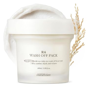 R4 Máscara Facial Lavable de Arroz – Cuidado de la Piel Coreana 4-en-1, Refinado de Poros, Exfoliación Suave, Hidratante, Textura Suave, Fermento de Arroz y Enzima, Crema Suave Lavable
