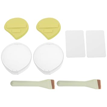 Juego de brochas de base con paleta de mezcla y soplo de polvo coreano en