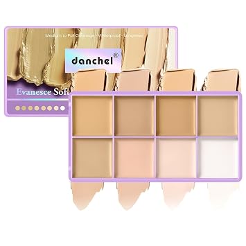 Paleta de corrector de crema de 8 tonos, contorno mate suave del corrector