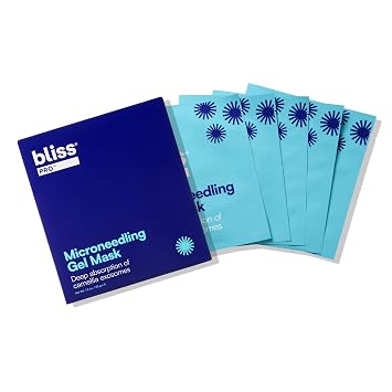 Bliss Pro™ Microneedling - Máscara facial de gel con espículas de esponja marinas, exosomas derivados de plantas y péptidos veganos, máscara de hidrogel hidratante para una piel brillante, suave y de