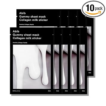 Abib Máscara de Hoja Gomosa Milk Sticker 10 Hojas (Elasticidad) I Mascarilla Facial Coreana para Piel Sensible, Calmante y Alivio del Enrojecimiento, Tratamiento Diario para el Cuidado de la Piel
