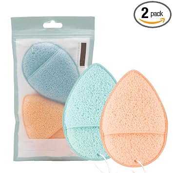 DAGEDA 2 esponjas faciales Konjac, limpieza profunda de poros, puntos
