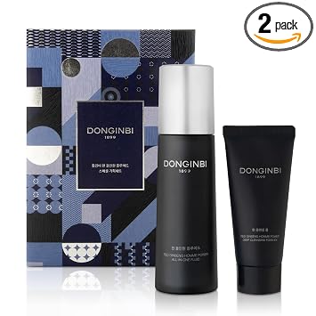 Donginbi Red Ginseng Homme - Juego especial todo en uno – Esencia hidratante de ginseng rojo coreano (4.06 onzas), lavado facial glicólico y ácido escualano, exfoliante AHA, juego coreano para el