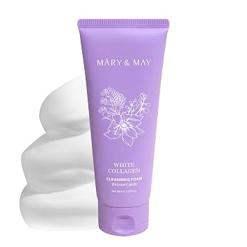 Mary&May Espuma limpiadora de colágeno blanco, lavado facial cremoso 5.07