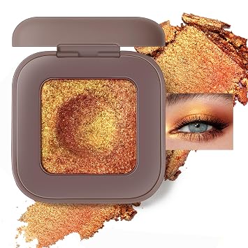 Noerrors Duochrome - Paleta de sombras de ojos con purpurina dorada, multicolor, holográfica, color intenso, sombra de ojos, cambio de color, brillo en las esquinas interiores, maquillaje para conciertos de festivales #10