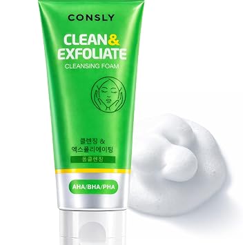 AHA BHA PHA Espuma Limpiadora, Lavado Exfoliante Coreano, 4.1 fl oz