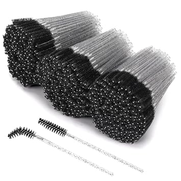Tbestmax 800 varitas de rímel desechables, brocha para extensiones de pestañas, brocha negra de cristal para cejas, aplicador de pestañas y kits de maquillaje